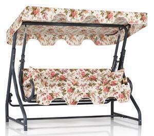 Favi Balansoar 3 persoane ruta, din metal si poliester, model floral 5, 200 Ofertă