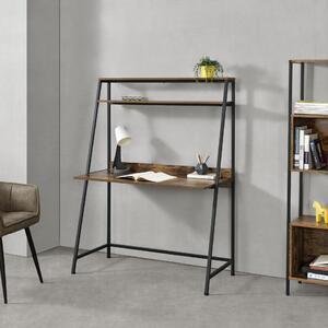 Favi Birou alvdal cu 2 rafturi 143 x 105 x 50,5 cm efect lemn nuanta inchisa - p77015991 Ofertă