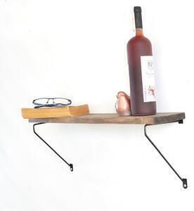 Favi Raft wr038, maro/negru, lemn de molid/metal, 60x20x14 cm Ofertă