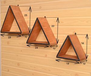 Favi Set 3 rafturi perete din lemn stratificat si piele trigo  homs 29 x 10 x 25 cm Ofertă