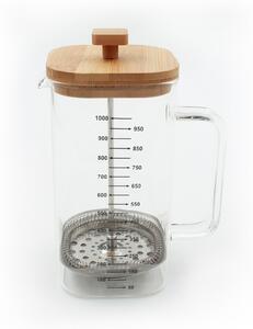 Presa pentru ceai mia68114, capac bambus, sticla 100%, 1000 ml