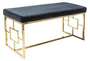 Favi Banca tapitata cu stofa neagra, noir 100x46x48 cm Ofertă