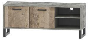 Favi Comoda tv cu 2 usi bari, stejar nisip/gri,140x44,5x58 cm Ofertă