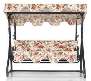 Favi Balansoar 3 persoane olea, din aluminiu si poliester, model floral, 20 Ofertă