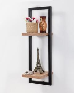 Favi Etajeră de perete decor 75x25 cm maro/neagră Ofertă
