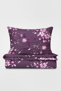 Favi Lenjerie de pat creponată fiori mov 140x200 cm Ofertă