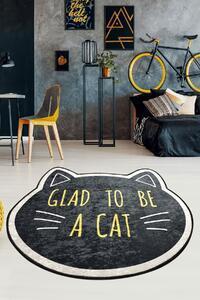 Favi Covor cat face, 100 cm, forma rotunda, material tesatura de catifea/po Ofertă