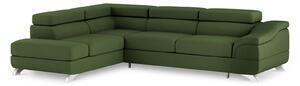 Favi Coltar extensibil onyx, colt pe partea stanga cu tapiterie din tesatura structurala, verde Ofertă