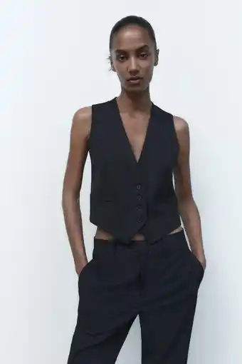 Zara Vestă cu dungi fine Ofertă