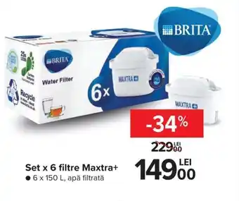 Brita Set x 6 filtre Maxtra+, 6 x 150 L, apă filtrată