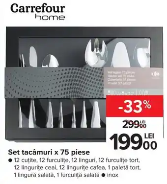 Carrefour Set tacămuri x 75 piese inox