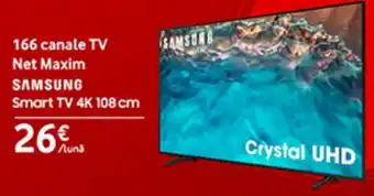 Samsung Smart TV 4K 108 cm Net maxim 166 canale TV