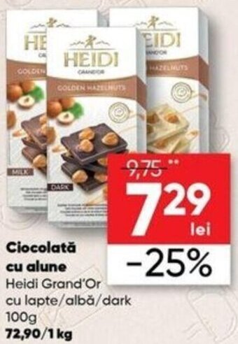 PROFI Heidi GrandOr cu lapte / albă / dark 100 g Ciocolată cu alune Ofertă