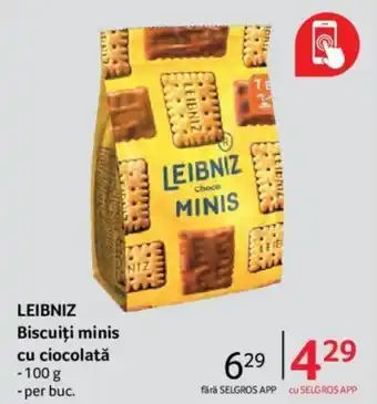 Selgros Leibniz Biscuiți minis cu ciocolată 100 g Ofertă
