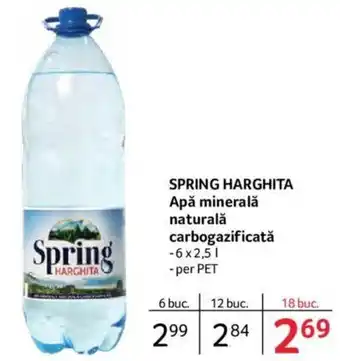 Selgros Spring Harghita Apă minerală naturală carbogazificată 6 x 2,5 L Ofertă