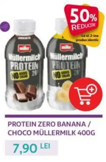 Auchan Muller Protein zero banana / choco mullermilk 400 g Ofertă