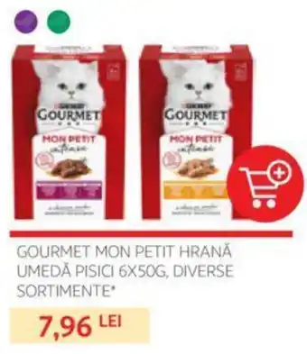 Auchan Gourmet mon petit hrană umedă pisici 6 x 50 g Ofertă
