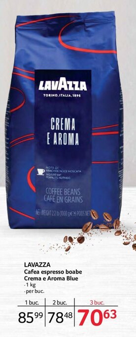 Selgros Lavazza Cafea espresso boabe Crema e Aroma Blue 1 kg Ofertă