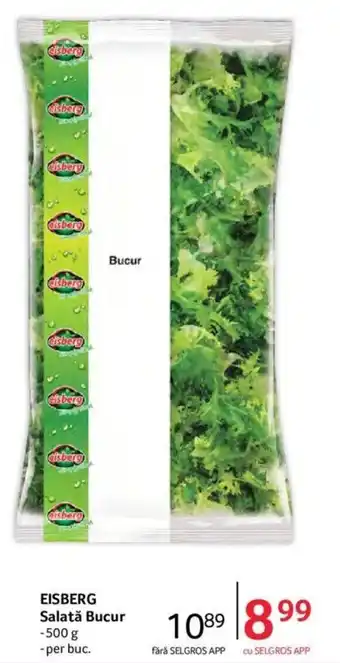 Selgros Eisberg Salată Bucur 500 g, per buc Ofertă