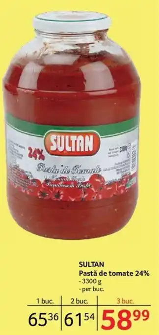 Selgros Sultan Pastă de tomate 24% 3300g, per buc. Ofertă