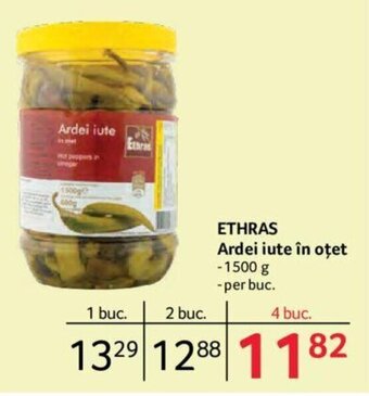 Selgros Ethras Ardei iute în oțet 1500 g, per buc. Ofertă