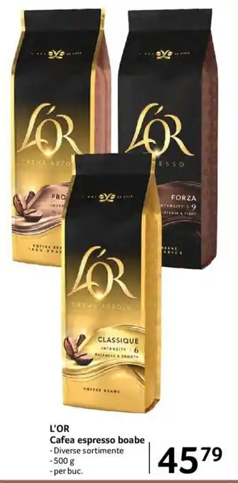 Selgros Lor Cafea espresso boabe 500 g, per buc., Diverse sortimente Ofertă