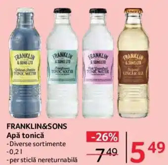 Selgros Franklin&sons apă tonică diverse sortimente 0,2 L, per sticlă nereturnabilă Ofertă