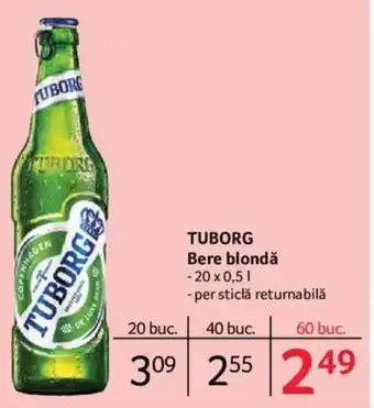 Tuborg Bere blondă 20 x 0,5 L