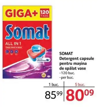 Selgros Somat Detergent capsule pentru mașina de spălat vase 120 buc. Ofertă