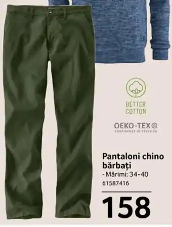 Selgros Pantaloni chino bărbați Mărimi 34 - 40 61587416 Ofertă