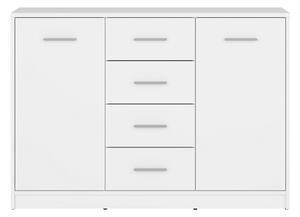 Favi Comode 4 sertare albe nepo plus, 118,5x34x84 cm Ofertă