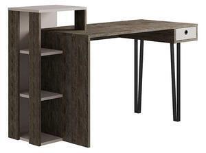 Favi Birou elon, 128x60x92 cm, 1 sertar, 3 rafturi, maro/cappuccino, pal melaminat 18 mm Ofertă