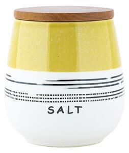 Favi Recipent din gresie ceramică cu capac pentru sare villa altachiara homify, alb-galben Ofertă