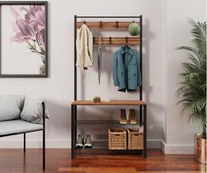 Favi Cuier hol cu pantofar ggmbvstyr001, din pal melaminat, nuc, 86x30x172 Ofertă