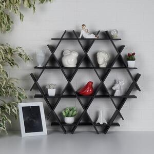 Favi Biblioteca hexsyh-m, negru, carton ondulat 100%, 70x67x11 cm Ofertă