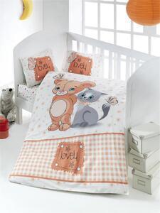 Favi Set lenjerie pat pentru copii mouse and cat, bumbac ranforce 100%, alb Ofertă