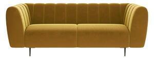 Favi Canapea cu tapițerie din catifea ghado shel, 210 cm, galben închis - miere Ofertă