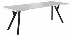 Favi Masa extensibila merlin, structura din metal negru/blat alb pal lamina Ofertă