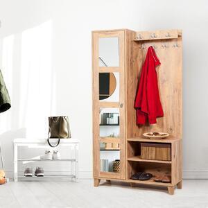 Favi Cuier cu pantofar si oglinda inci, din pal melaminat, atlantic, 100x36 Ofertă