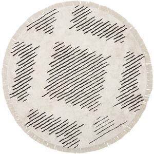 Favi Covor țesut manual din bumbac westwing collection fini, ø 120 cm, bej-negru Ofertă