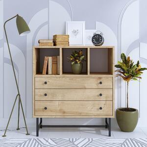 Favi Comoda carla, din pal melaminat si picioare metalice, 80x85x40 cm Ofertă