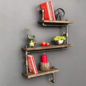 Favi Etajeră de perete boru 60x50 cm molid/gri Ofertă