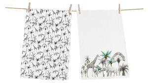 Favi Set 2 prosoape din bumbac pentru bucătărie butter kings safari animals, 50 x 70 cm Ofertă
