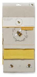 Favi Set 3 prosoape de bucătărie din bumbac cooksmart ® bumble bees, bej-galben Ofertă
