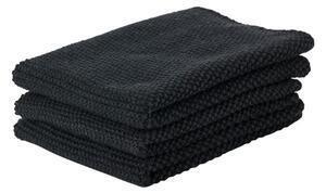 Favi Set 3 prosoape de bucătărie zone prado, 27 x 27 cm, negru Ofertă
