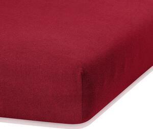 Cearceaf elastic ameliahome ruby, 200 x 80-90 cm, roșu închis