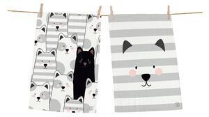 Favi Set 2 prosoape de bucătărie butter kings black cat, 70 x 50 cm Ofertă