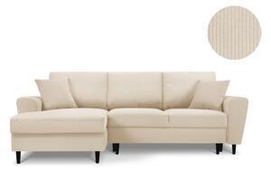 Favi Colțar din catifea cu șezlong pe partea stângă kooko home jazz, bej Ofertă