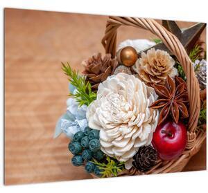 Favi Tablou cu coș din nuiele (70x50 cm) Ofertă