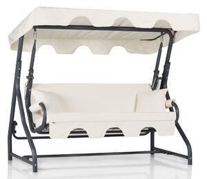 Favi Balansoar 3 persoane, din aluminiu si poliester, crem, 200x110x165 cm Ofertă